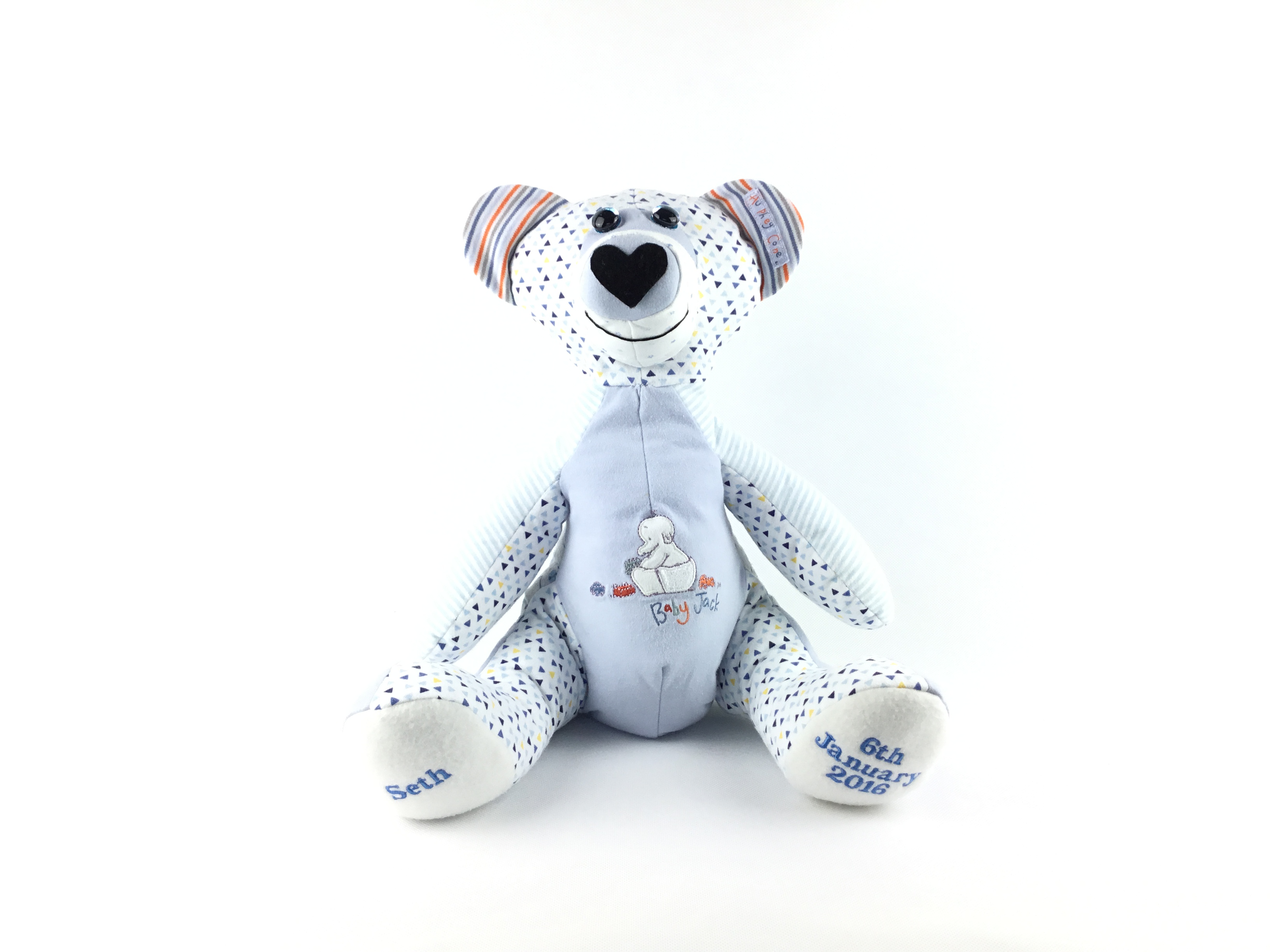 28ECF6D5-760B-4E70-8D55-25EA04EDD7F0 Memory Bear Keepsake Made from Baby Clothing, Animal Keepsake, personalised Bear Keepsake