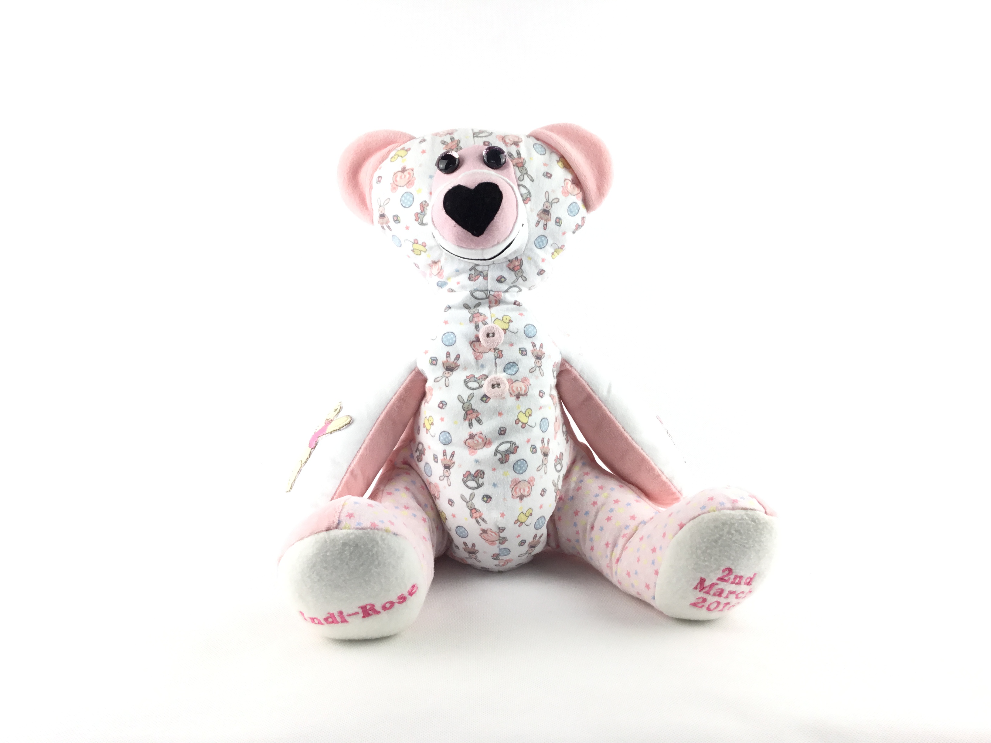 8F867E14-7051-4449-8C55-260095A5CF19 Memory bear, keepsake bear, keepsake made from baby clothes