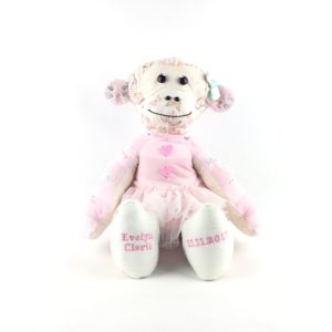 Monkey Keepsake, Personalised keepsake, Keepsakes Made from Baby Clothes