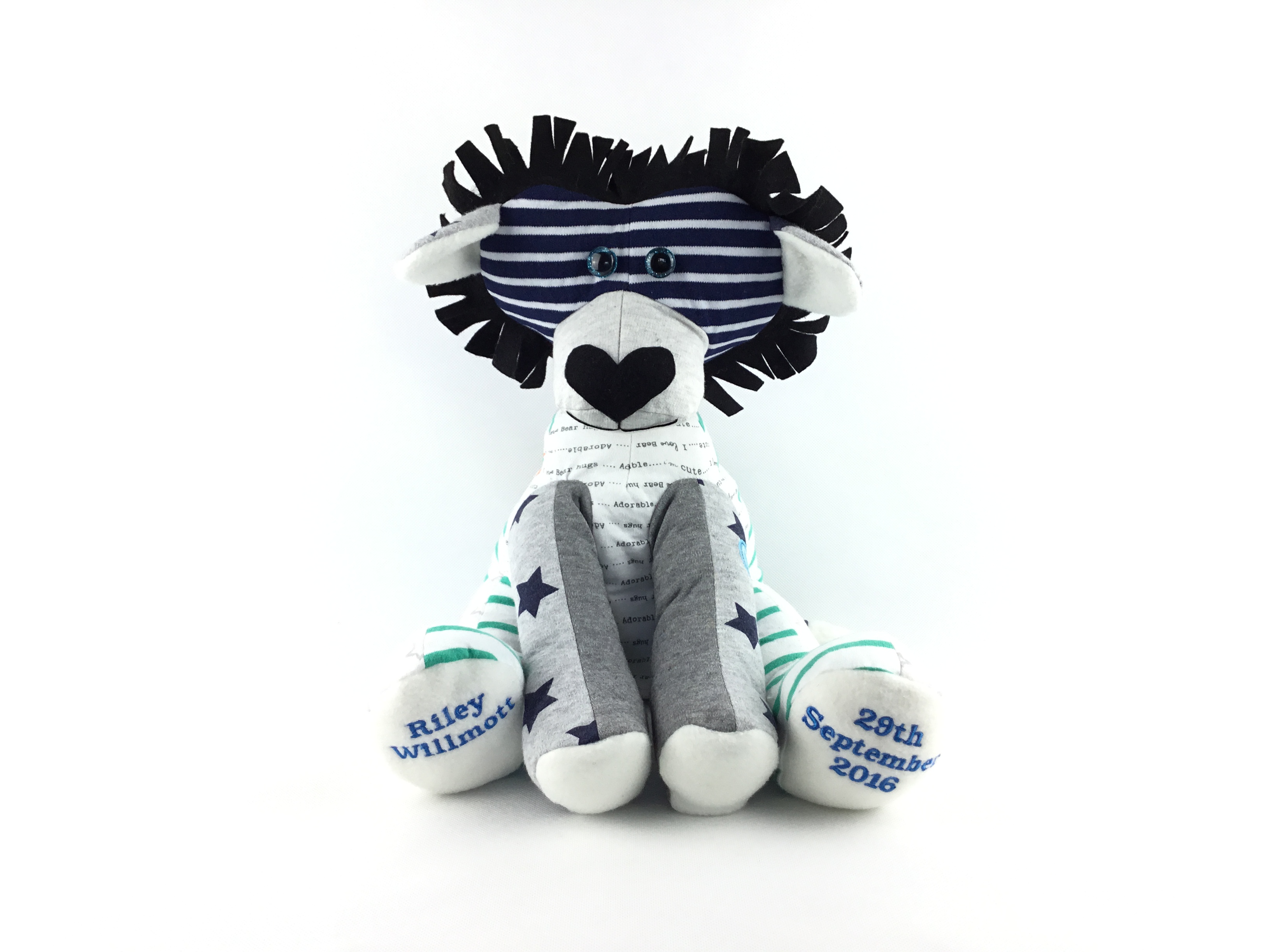 B4584EED-9F21-4C4C-8B73-BCF65F897F39 Memory Lion Keepsake, Personalised Gift, Baby Keepsake,