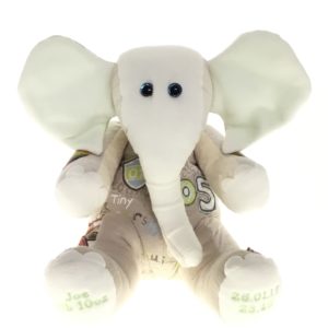 Elephant Keepsake, Memory Keepsake Made from Baby Clothes, Personalised elephant
