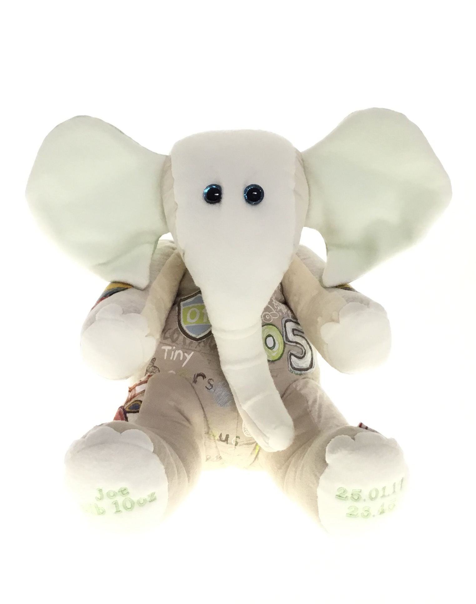 IMG_3166 Elephant Keepsake, Memory Keepsake Made from Baby Clothes, Personalised elephant