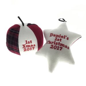 Christmas tree decoration keepsake, seasonal Keepsakes Made from Baby clothes