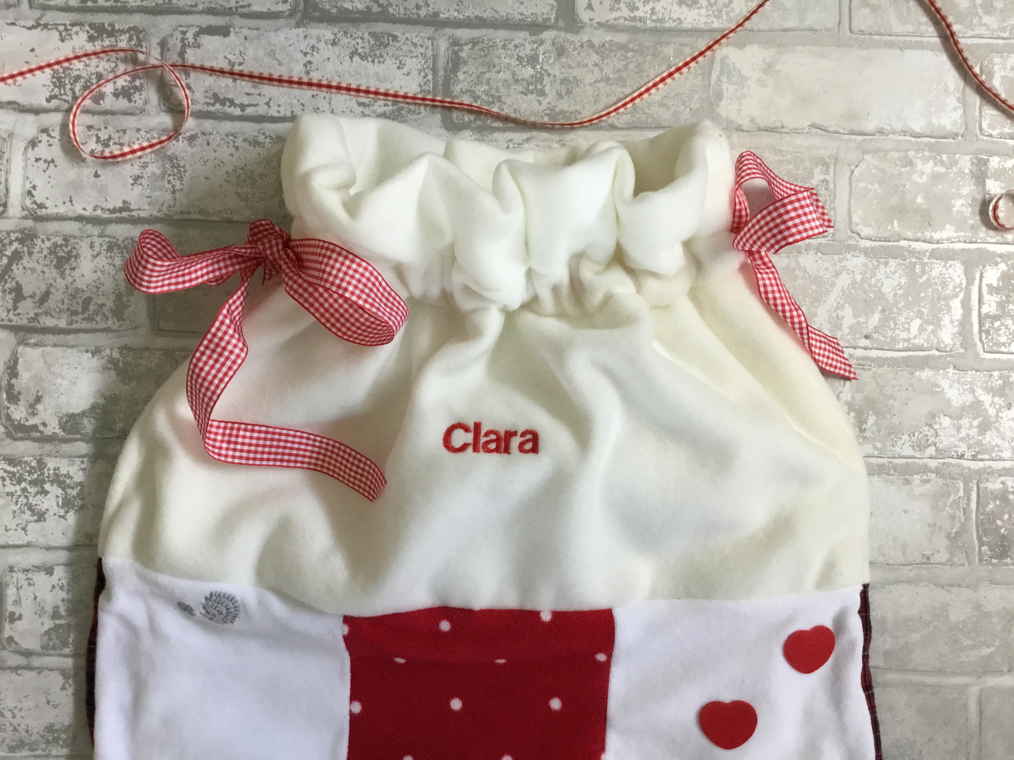 9EBCF63A-8DEC-4C9D-AF89-066A50A85C89 Personalised Christmas sack, bespoke embroidered Xmas sack